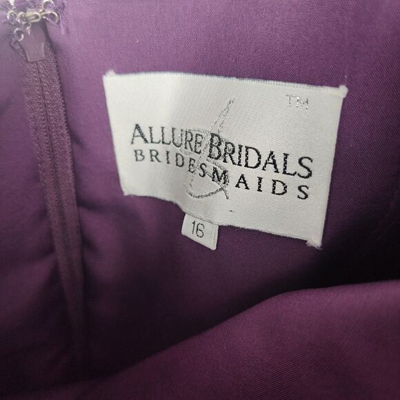 Allure Bridals Bridesmaids formal women's dress, 16, purple, 1 shoulder strap - Picture 6 of 7